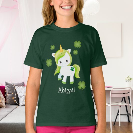 Irish Lucky Unicorn en Shamrocks St Patrick's Day T-shirt