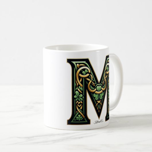 Irish M Monogram Coffee Mug Koffiemok (Voorkant rechts)