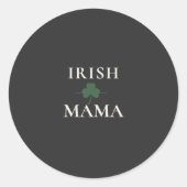 Irish Mama Shamrock Ronde Sticker (Voorkant)