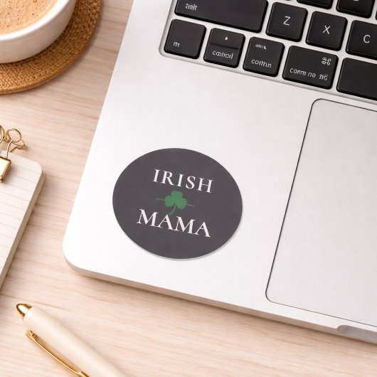 Irish Mama Shamrock Ronde Sticker