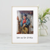 Irish Man & Whiskey Drinken Party Cocktails Kaart (Staand voorkant)