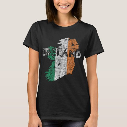 Irish Map en Flag Souvenir - Distress Ireland T-shirt (Voorkant)