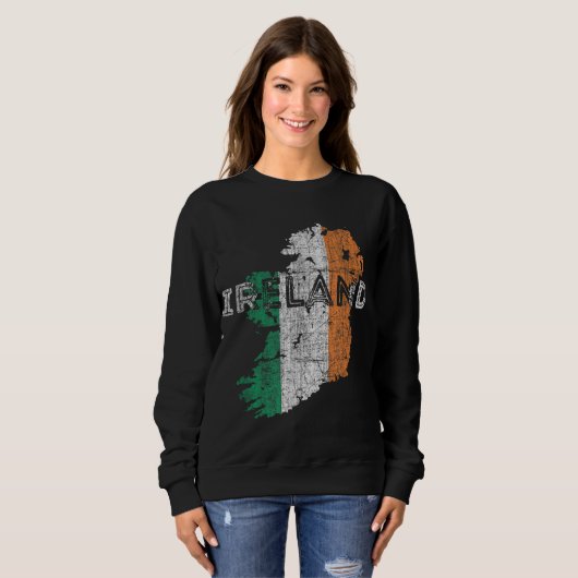 Irish Map en Flag Souvenir - Distress Ireland Trui (Voorkant volledig)