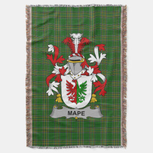 Irish Mape Coat of Arms Family Crest Ireland Deken