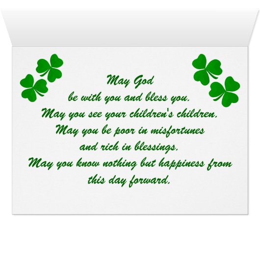 Irish Marriage Blesscard (Binenzijde Horizontaal (Onderkant))