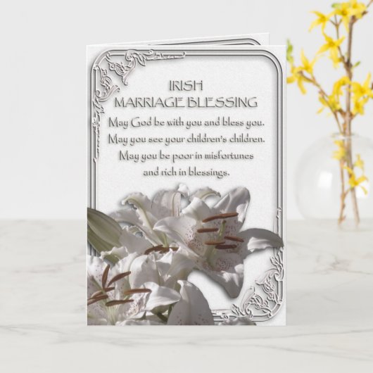 Irish Marriage Blesscard Kaart (Gele Bloem)