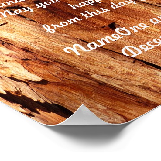 Irish Marriage Blessing Old Wood Gepersonaliseerd  Poster (Hoek)