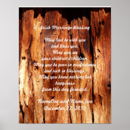 Irish Marriage Blessing Old Wood Gepersonaliseerd  Poster