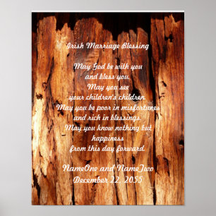 Irish Marriage Blessing Old Wood Gepersonaliseerd Poster