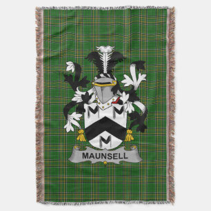 Irish Maunsell Coat of Arms Family Crest Ireland Deken
