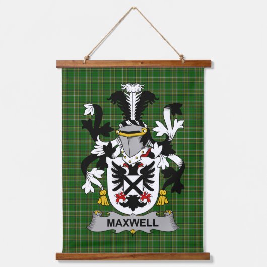 Irish Maxwell Coat of Arms Family Crest Hangend Wandkleed (Voorkant)