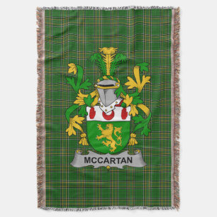 Irish McCartan Coat of Arms Family Crest Ireland Deken