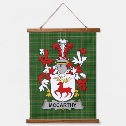 Irish McCarthy Coat of Arms Family Crest Hangend Wandkleed (Voorkant)