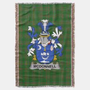 Irish McDonnell Coat of Arms Family Crest Ireland Deken