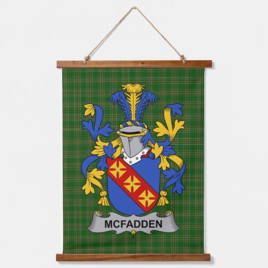 Irish McFadden or McFadyen Coat of Arms Family Cre Hangend Wandkleed (Voorkant)