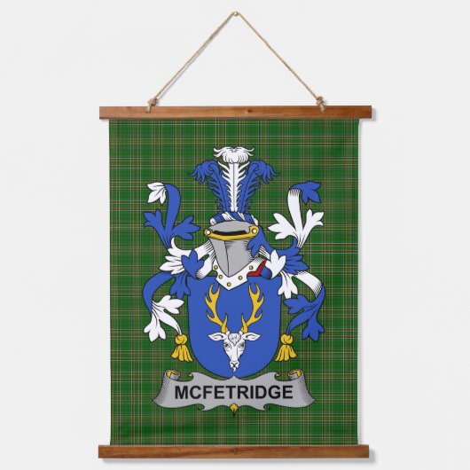 Irish McFetridge Coat of Arms Family Crest Hangend Wandkleed (Voorkant)