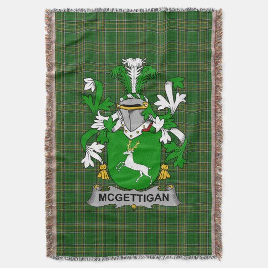 Irish McGettigan of Gethin familiewapen Deken (Voorkant Verticaal)