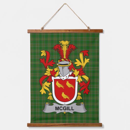 Irish McGill Coat of Arms Family Crest Hangend Wandkleed (Voorkant)