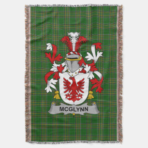 Irish McGlynn of Glynn wapenschild familie Crest Deken