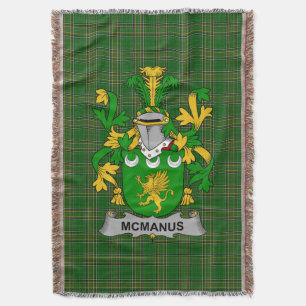 Irish McManus Coat of Arms Family Crest Ireland Deken