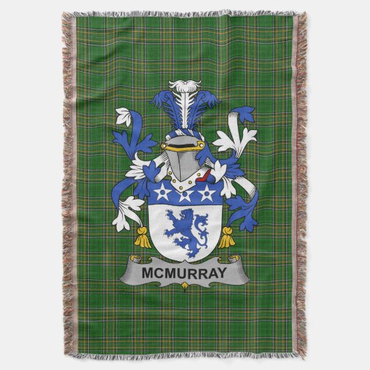Irish McMurray Coat of Arms Family Crest Ireland Deken (Voorkant Verticaal)