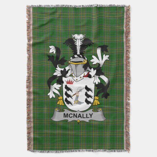 Irish McNally Coat of Arms Family Crest Ireland Deken (Voorkant Verticaal)