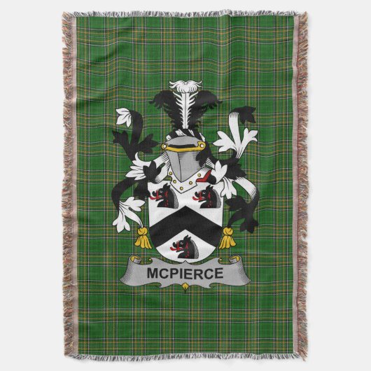 Irish McPierce of Pierce Wapen van de familie Cres Deken (Voorkant Verticaal)