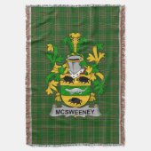 Irish McSweeney Coat of Arms Family Crest Ireland Deken (Voorkant Verticaal)