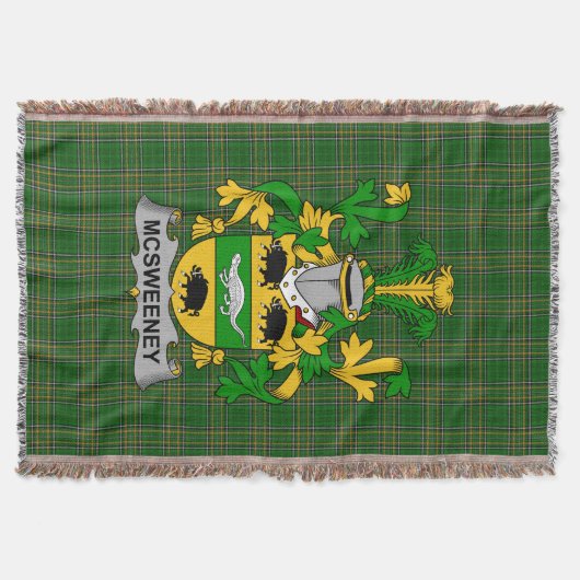 Irish McSweeney Coat of Arms Family Crest Ireland Deken (Voorkant)