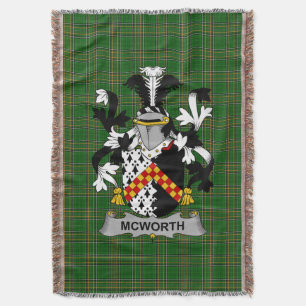 Irish McWorth of MacWorth Coat of Arms Family Care Deken