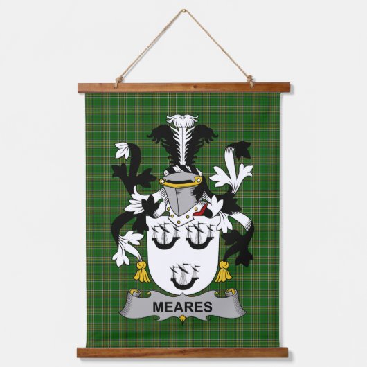 Irish Meares Coat of Arms Family Crest Hangend Wandkleed (Voorkant)