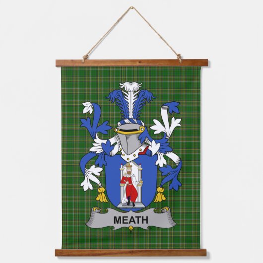 Irish Meath Coat of Arms Family Crest Hangend Wandkleed (Voorkant)
