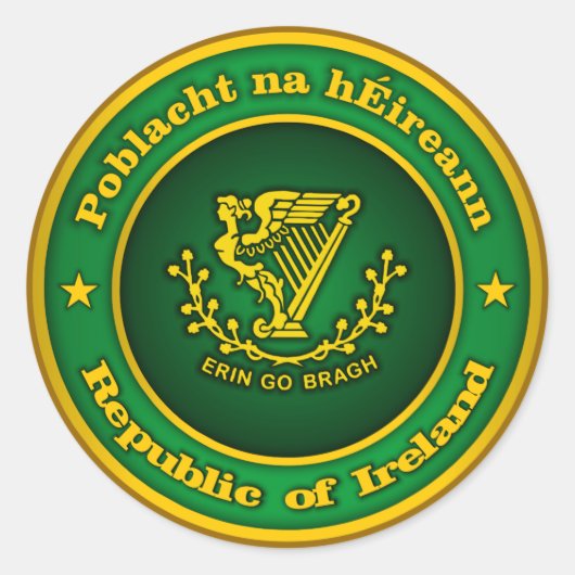 Irish Medallion Ronde Sticker (Voorkant)