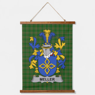 Irish Meller Coat of Arms Family Crest Hangend Wandkleed