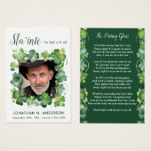 Irish Memorial Shamrock foto begrafenis Kaart (Voorkant /achterkant)