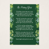 Irish Memorial Shamrock foto begrafenis Kaart (Achterkant)