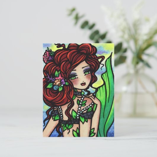 Irish Mermaid Fantasy Art Briefkaart van Hannah Ly (Staand voorkant)