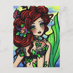 Irish Mermaid Fantasy Art Briefkaart van Hannah Ly