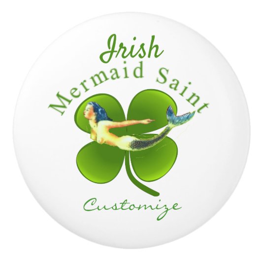 Irish Mermaid Saint Thunder_Cove Keramische Knop (Voorkant)
