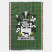 Irish Metcalf of Metcalfe Wapen Familiezorg Deken (Voorkant Verticaal)