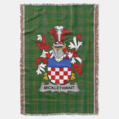 Irish Micklethwait Coat of Arms Family Crest Ierla Deken (Voorkant Verticaal)