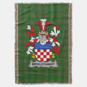 Irish Micklethwait Coat of Arms Family Crest Ierla Deken