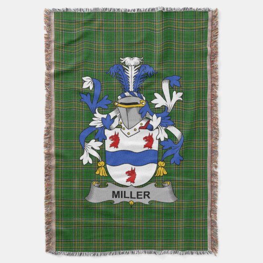 Irish Miller Coat of Arms Family Crest Ireland Deken (Voorkant Verticaal)
