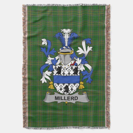 Irish Millerd Coat of Arms Family Crest Ireland Deken (Voorkant Verticaal)