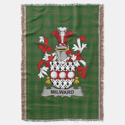 Irish Milward Coat of Arms Family Crest Ireland Deken (Voorkant Verticaal)