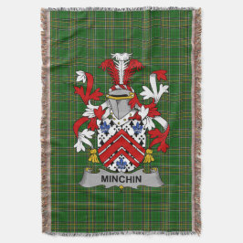 Irish Minchin Coat of Arms Family Crest Ireland Deken
