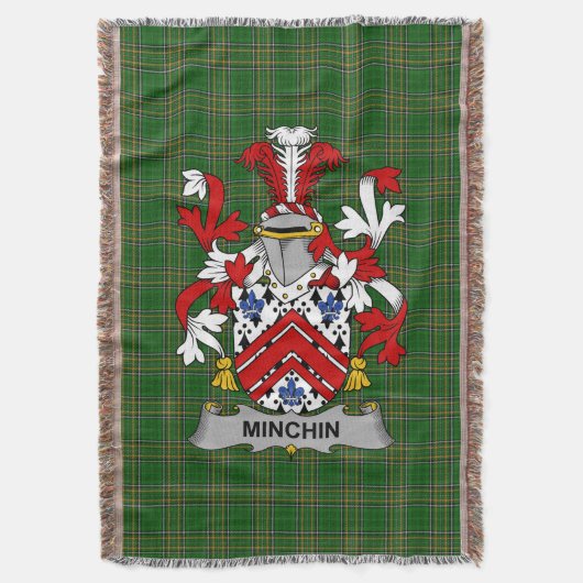 Irish Minchin Coat of Arms Family Crest Ireland Deken (Voorkant Verticaal)
