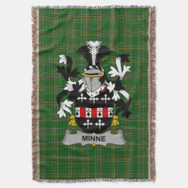 Irish Minne Coat of Arms Family Crest Ireland Deken