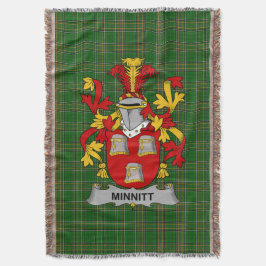 Irish Minnitt Coat of Arms Family Crest Ireland Deken