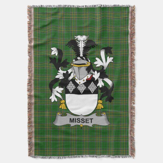 Irish Misset Coat of Arms Family Crest Ireland Deken (Voorkant Verticaal)